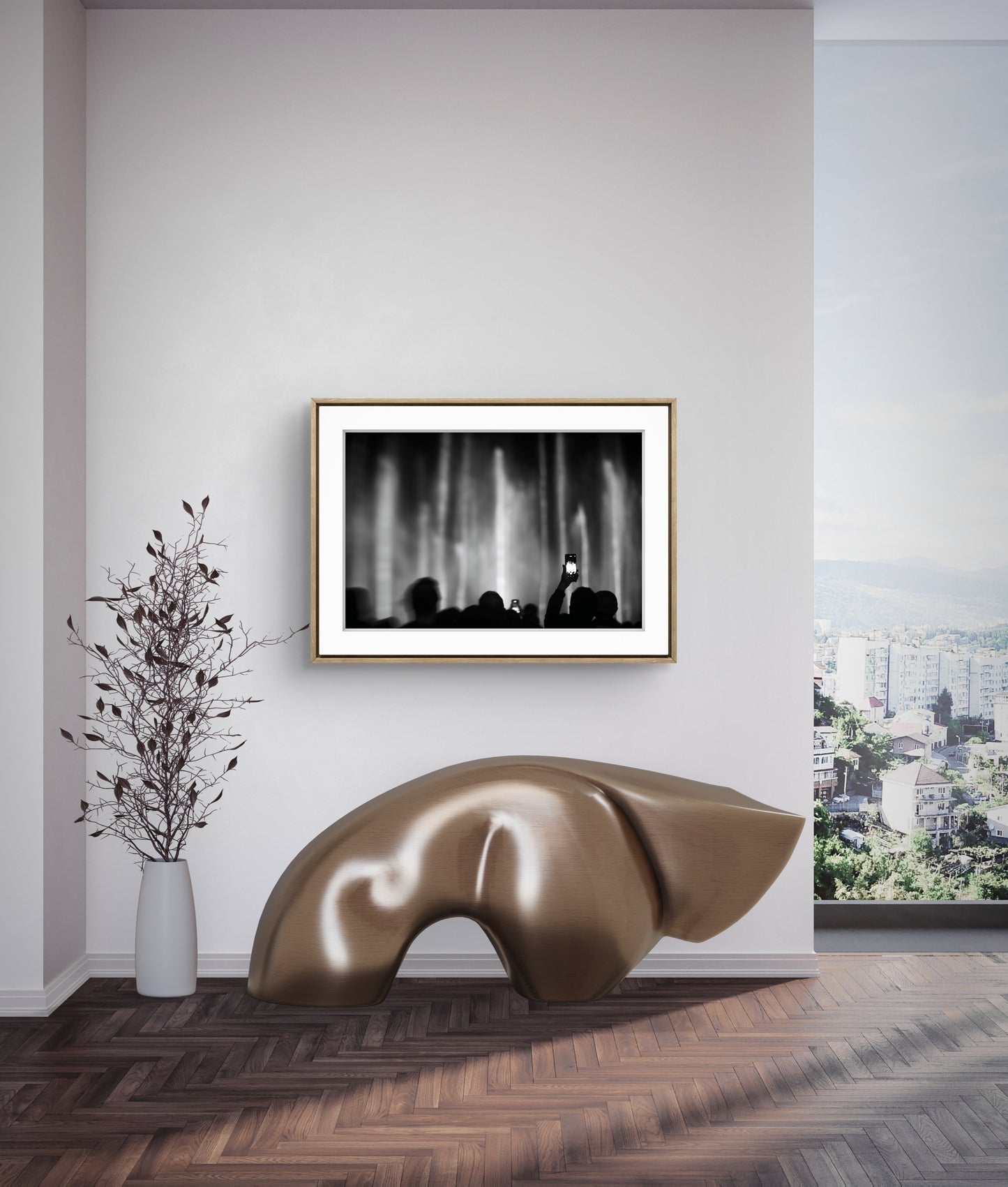 Dubai dancing fountain - Black & White Fine Art Download