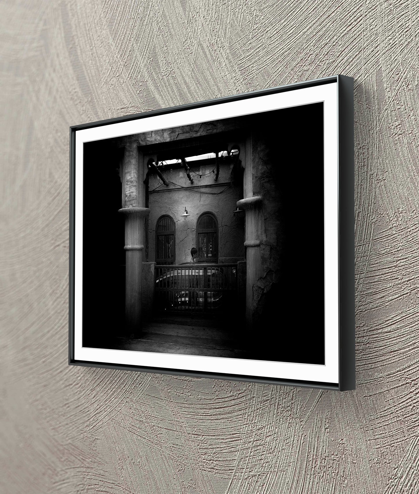 Boy in the Souq – Al Seef Street, Black & White Fine Art Download