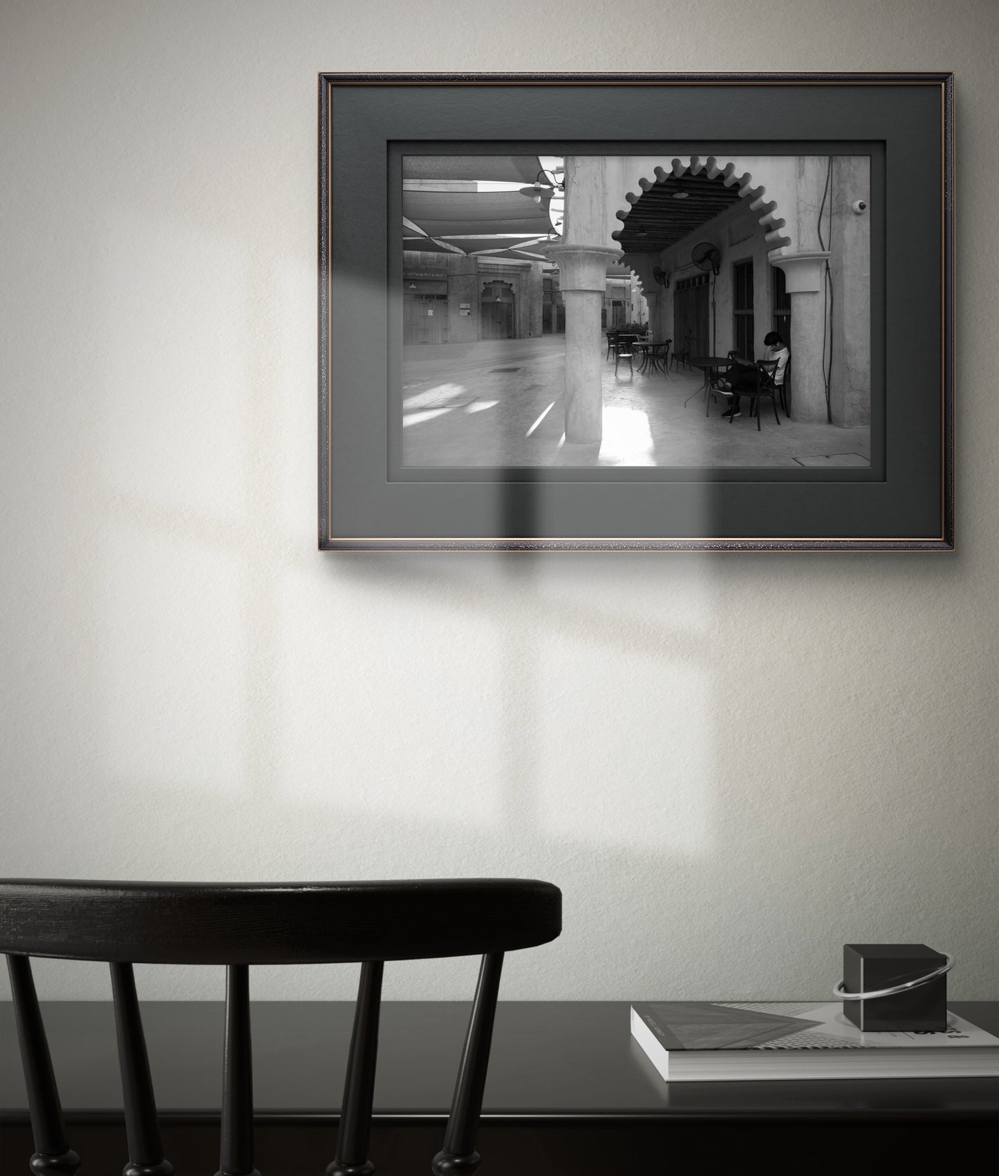 Drifting Away - Al Seef Street, Black & White Fine Art Download