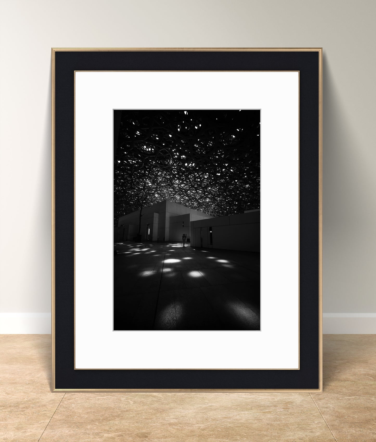 Raining light - Louvre, Black & White Fine Art Download