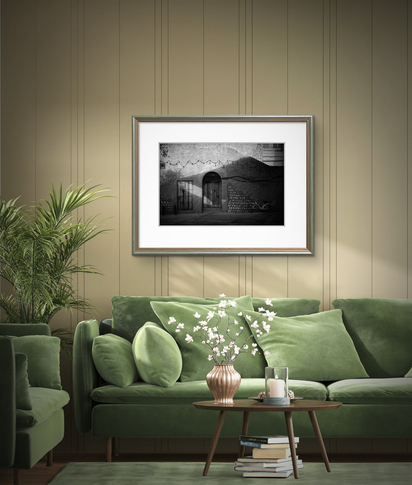 Sunshine painting - Al Seef Street, Black & White Fine Art Download