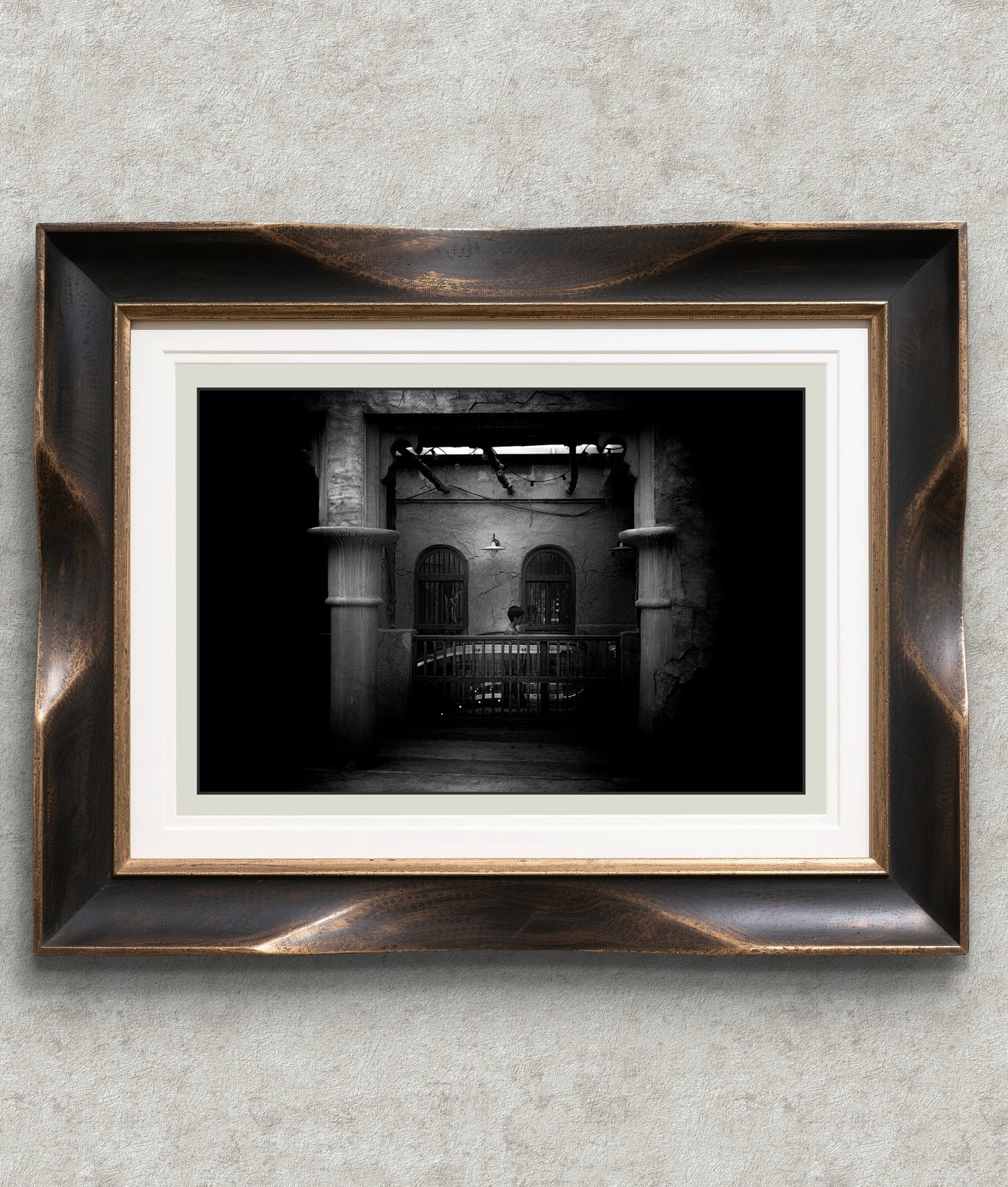 Boy in the Souq – Al Seef Street, Black & White Fine Art Download
