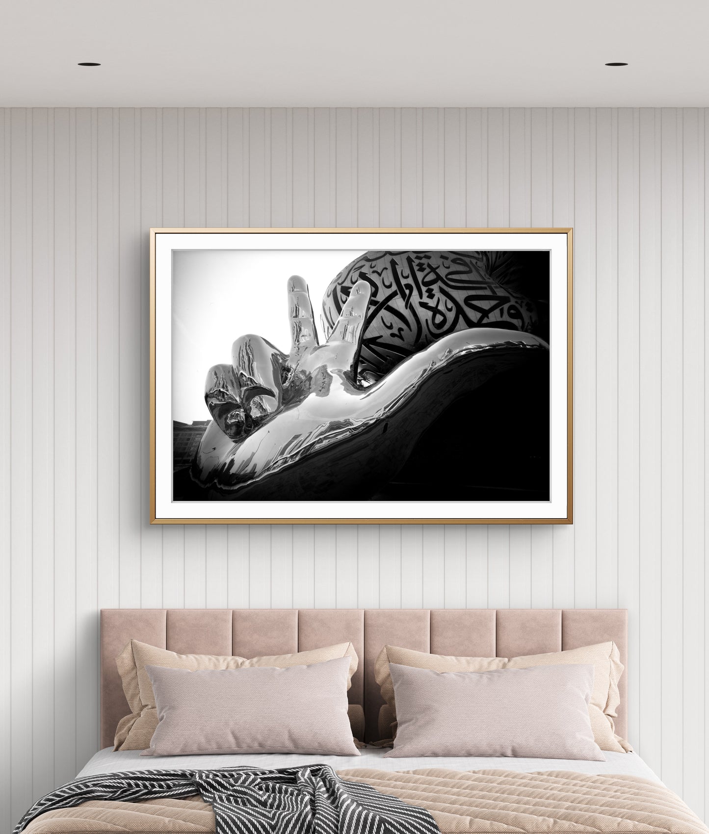 Hand sculpture - Museum of the future, Black & White Fine Art Download