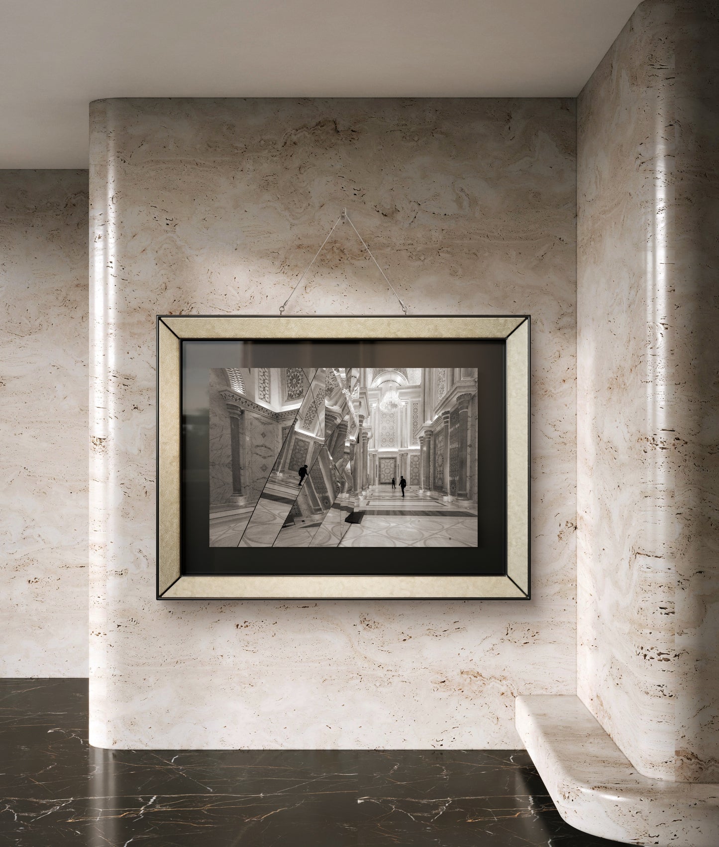 Reflections - Qasr Al Watan, Black & White Fine Art Download