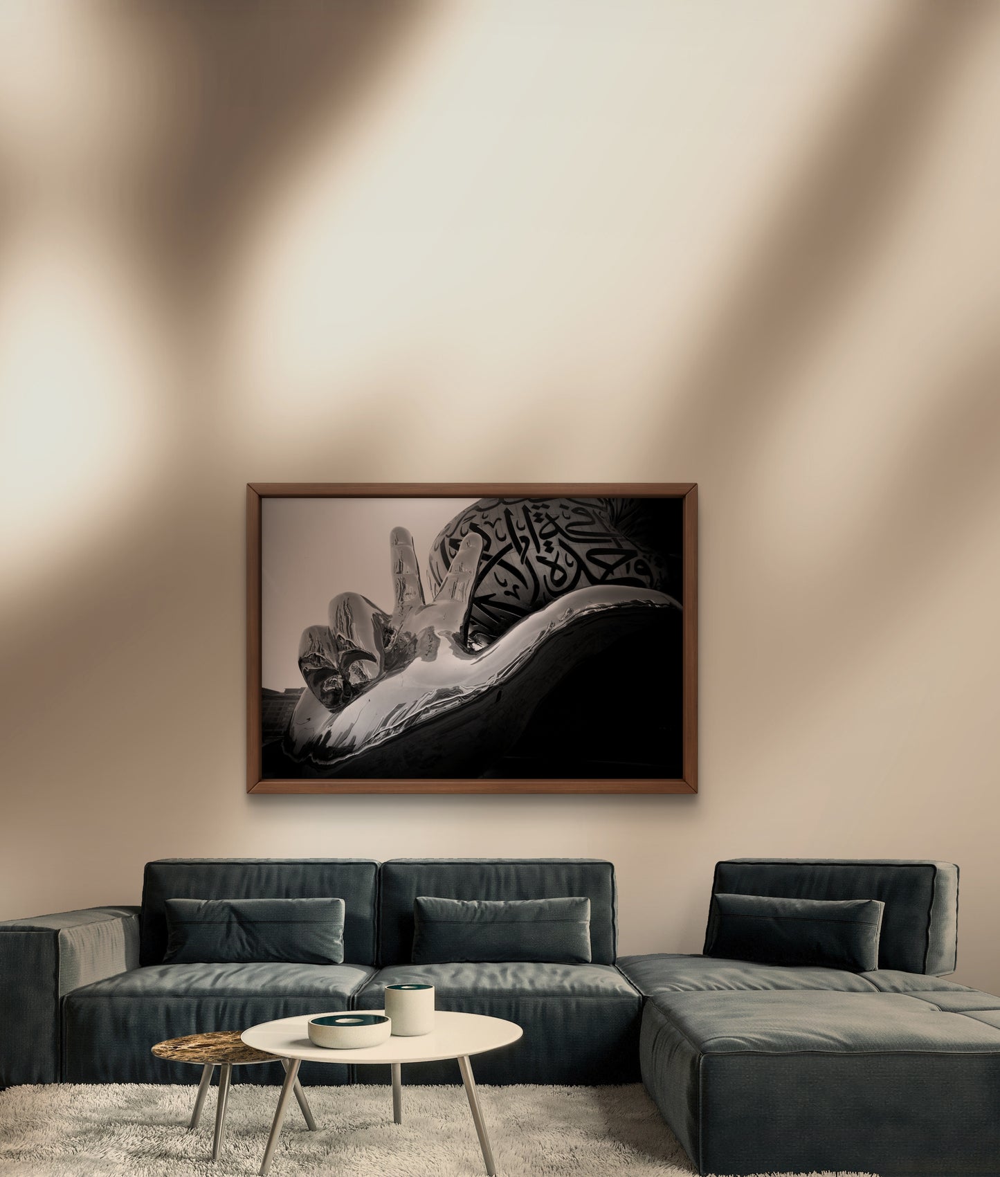 Hand sculpture - Museum of the future, Black & White Fine Art Download