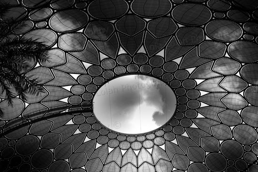 The dome - Al Wasl Plaza, Expo City, Black & White Fine Art Download