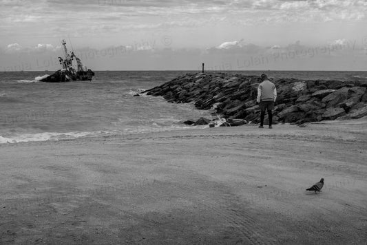 Sinking ship - Sharjah, Black & White Fine Art Download