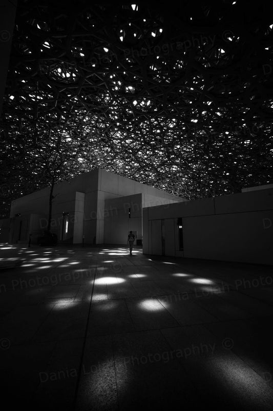Raining light - Louvre, Black & White Fine Art Download