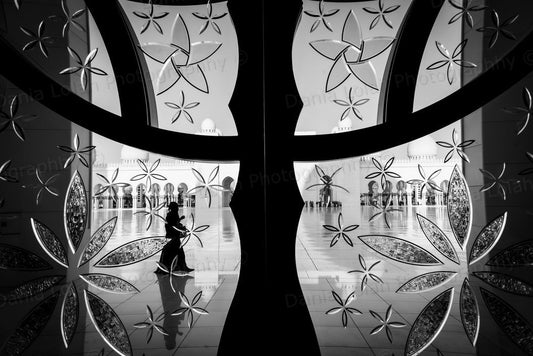 Veiled - Grand Mosque, Black & White Fine Art Download