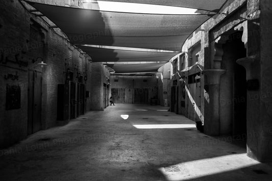 Cultural trip - Al Seef Street, Black & White Fine Art Download
