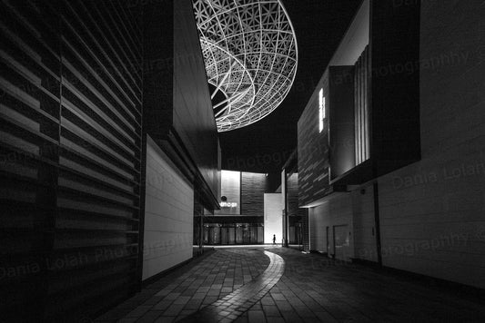 Geometrical streets - Blue waters, Black & White Fine Art Download
