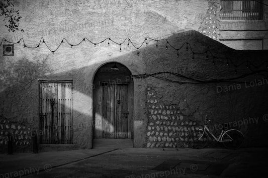 Sunshine painting - Al Seef Street, Black & White Fine Art Download