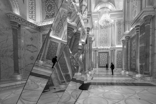Reflections - Qasr Al Watan, Black & White Fine Art Download